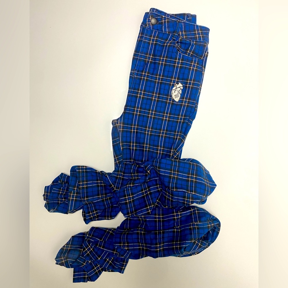 High Waist Plaid Jegging Stack Pants